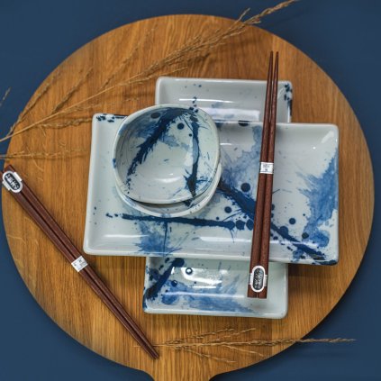 Suši komplekts BLUE UN WHITE SAKURA, 6 daļas, MIJ