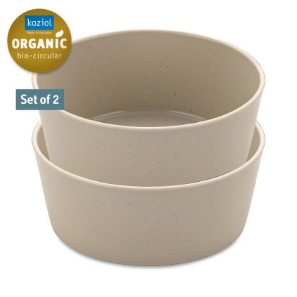 Plastmasas bļoda CONNECT, 2 bļodu komplekts, 890 ml, smilšu krāsa, Koziol