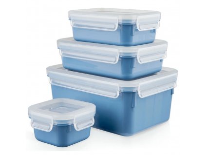 Virtuves pārtikas trauks MASTER SEAL COLOUR EDITION N1030810 , 4 gab. komplekts, zila, plastmasa, Tefal