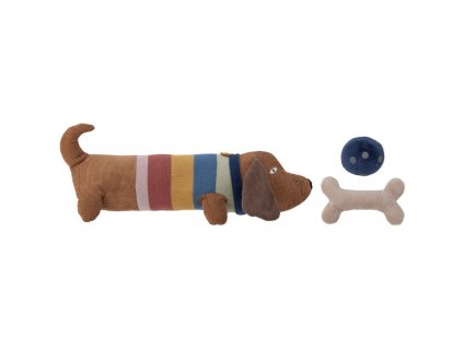 Kokvilna rotaļlieta suns ar piederumiem CHARLIE Bloomingville 3 gab Brūns