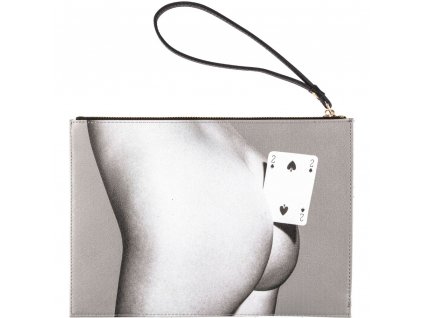 Maciņš TOILETPAPER TWO OF SPADES 28x20 cm, pelēks, Seletti