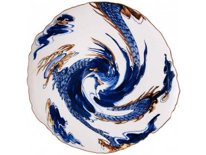 Pusdienu šķīvis DIESEL CLASSICS ON ACID IMARI DRAGON 28 cm, zils, porcelāns, Seletti