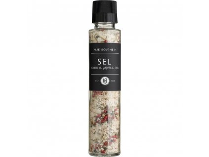 Sāls ar rozmarīnu, papriku un čili 230 g, ar dzirnaviņām, Lie Gourmet