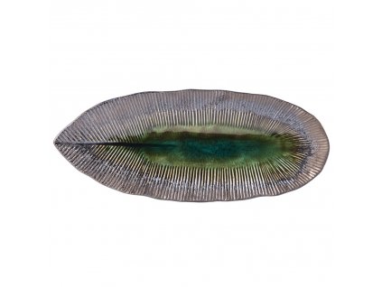 Servēšanas šķīvis MIDORI 32,5 x 13,5 cm, zaļš, keramika, MIJ