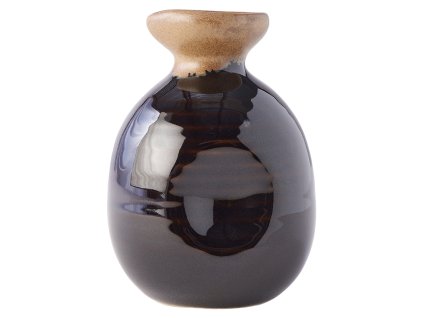 Sake pudele 350 ml, brūna/melna, keramika, MIJ