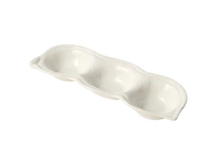 Mērces bļodiņa TRIPLE POD, balta, keramika, MIJ