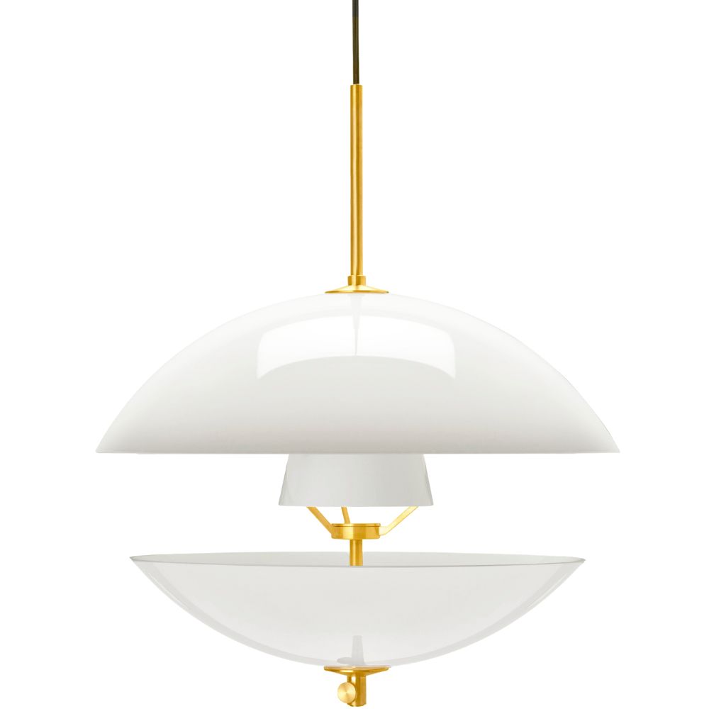 Griestu lampa CLAM 55 cm, balta/misiņa, Fritz Hansen