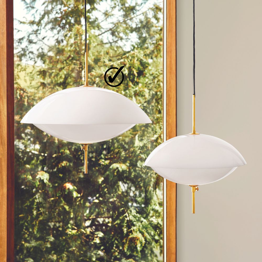 Griestu lampa CLAM 55 cm, balta/misiņa, Fritz Hansen