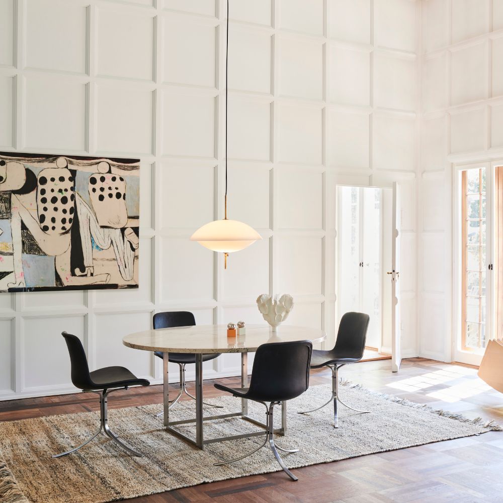 Griestu lampa CLAM 55 cm, balta/misiņa, Fritz Hansen
