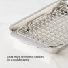 225612 3 plech na peceni ovenbond 28 x 17 cm s chladici mrizkou stribrna nerezova ocel hestan