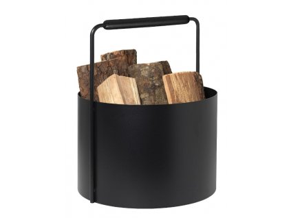 Indoor firewood holder ASHI, black, Blomus