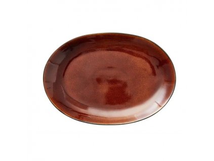 Serving platter 36 x 25 cm, black/amber, Bitz
