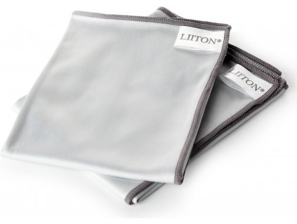 Polishing cloth 31 x 50 cm, set of 2 pcs, grey, microfibre, Litton
