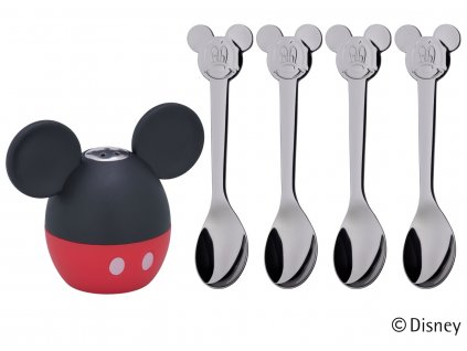 Egg spoon MICKEY MOUSE, set of 4 pcs, with salt shaker, WMF