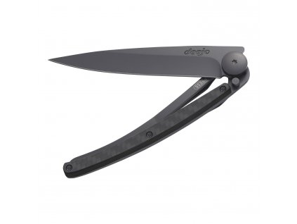 Pocket knife 37 g, ultra-light, black, carbon fibre handle, deejo