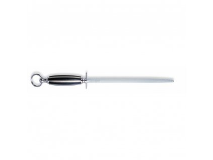 Honing rod 25 cm, nickel-plated silver stripes, ebony wood handle, F.Dick