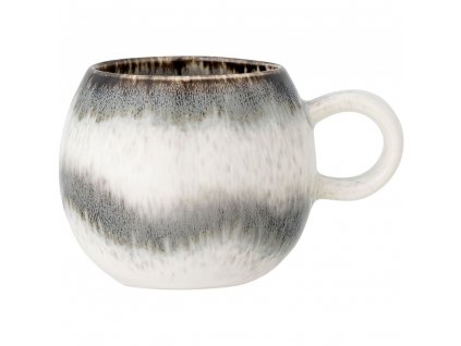 Mug PAULA 280 ml, grey/white, stoneware, Bloomingville
