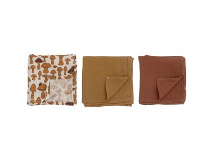 Kid´s blankets MUSLIN 66 x 66 cm, set of 5, cotton, Bloomingville