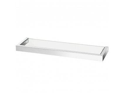 Bathroom shelf LINEA 46 cm, polished, stainless steel/glass, Zack