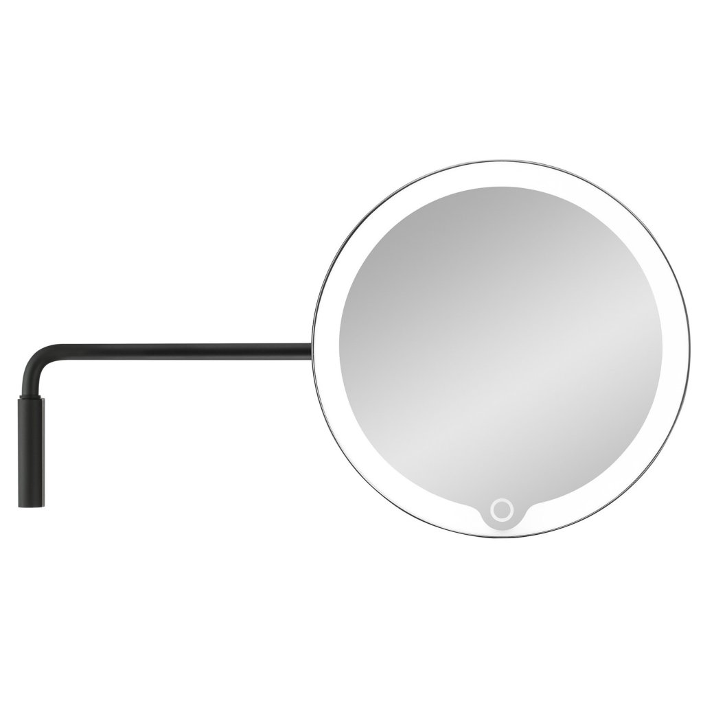 Make-up spiegel MODO LED, wandmontage, 5-voudige vergroting, zwart, Blomus