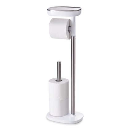 Vrijstaande wc-rolhouder met toiletborstel EASYSTORE, wit, Joseph Joseph