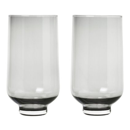 Waterglas FLOW set van 2 stuks, 400 ml, gerookt glas, Blomus