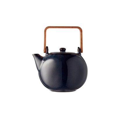 Theepot 1,2 l, met houten handvat, blauw, Bitz