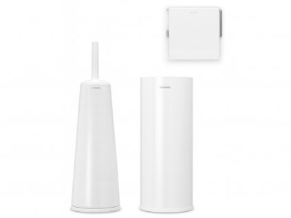 Toiletborstel met houder, wc-rolhouder en reserverolstandaard (set) RENEW, wit, Brabantia