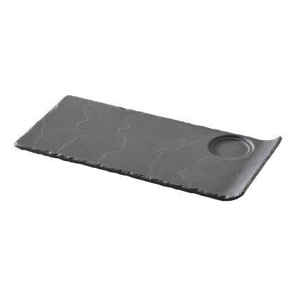 Serveerbord BASALT 29 x 13,4 cm, leisteeneffect, keramiek, REVOL