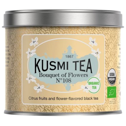 Zwarte thee BOUQUET OF FLOWERS N°108, 100 g losbladige thee in blik, Kusmi Tea