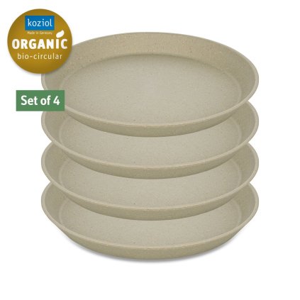 Plastic bord CONNECT, set van 4 stuks, 20,5 cm, natuurlijk woestijnzand, Koziol