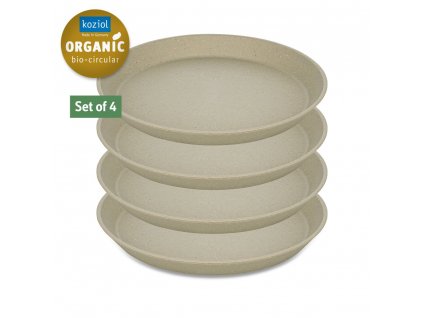 Plastic bord CONNECT, set van 4 stuks, 20,5 cm, natuurlijk woestijnzand, Koziol