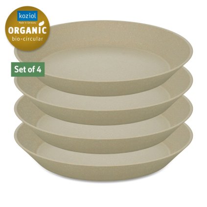 Diep bord CONNECT, set van 4 stuks, 24 cm, kunststof, natuurlijk woestijnzand, Koziol