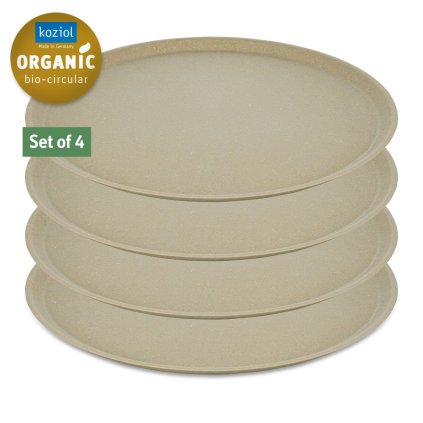 Plastic bord CONNECT, set van 4 stuks, 25,5 cm, natuurlijk woestijnzand, Koziol