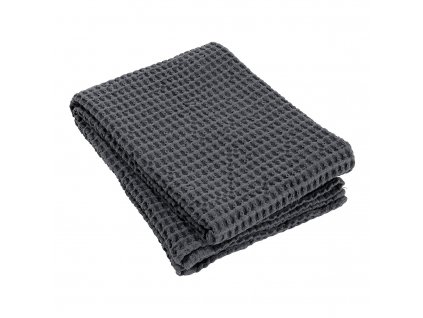 Handdoek met CARO wafelpatroon grijsachtig zwart 70 x 140 cm Blomus