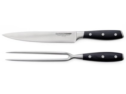 Trancheermes en vork (set), 2-delig, Outdoorchef