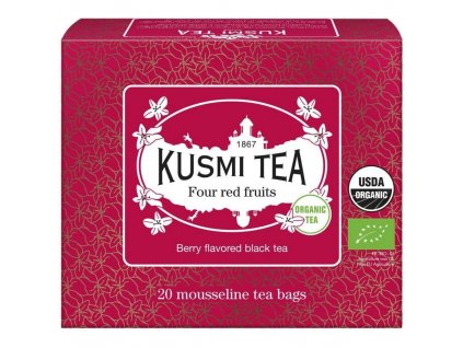 Zwarte thee FOUR RED FRUITS, 20 mousseline theezakjes, Kusmi Tea