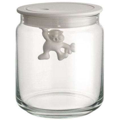 Vershoudpot GIANNI 750 ml, wit deksel, glas, Alessi