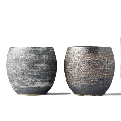 Theekopje zonder oor SHO-CHU, set van 2 stuks, 320 ml, zilver en brons, MIJ