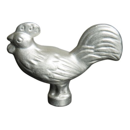 Dekselknop ROOSTER, zilver, Staub