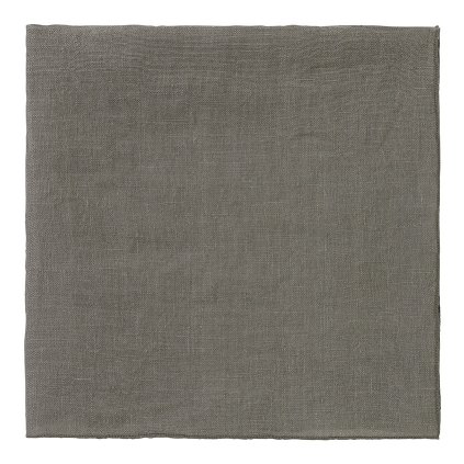 Stoffen servet LINEO 42 x 42 cm, bruingroen, linnen, Blomus