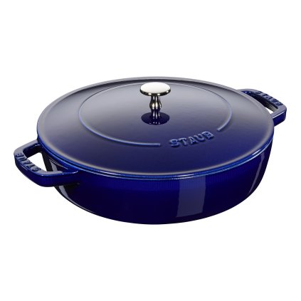 Lage braadpan CHISTERA 24 cm, donkerblauw, gietijzer, Staub