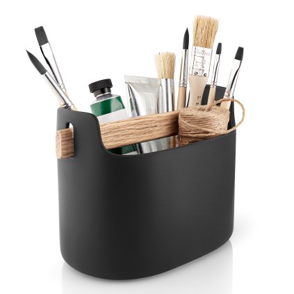 Opbergbak TOOL BOX 15 cm, met houten handvat, zwart, Eva Solo