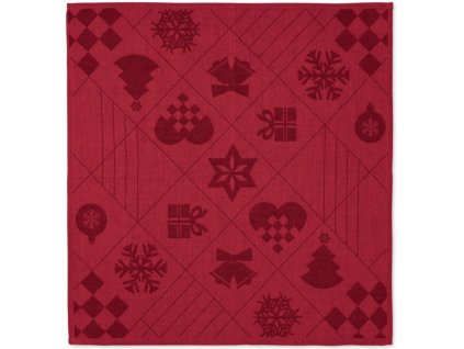 Kerstservet NATALE, set van 4 stuks, 45 x 45 cm, rood, Rosendahl