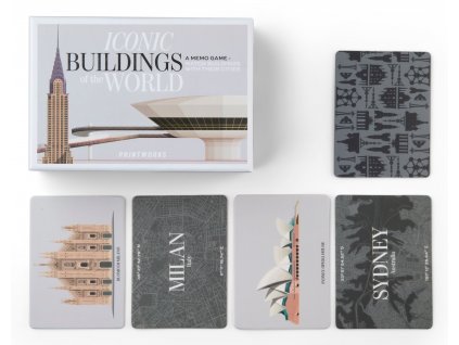 Spel Memory ICONIC BUILDINGS, 50 kaartjes, Printworks