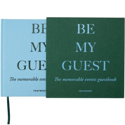 Gastenboek, groen/blauw, Printworks