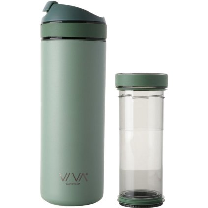 Reisbeker RECHARGE ANYTIME 460 ml, met thee-infuser, groen, Viva Scandinavia
