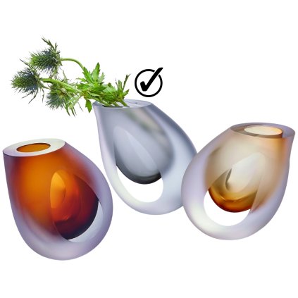 Vaas OCHIO 12 cm, rookkleurig, glas, Philippi
