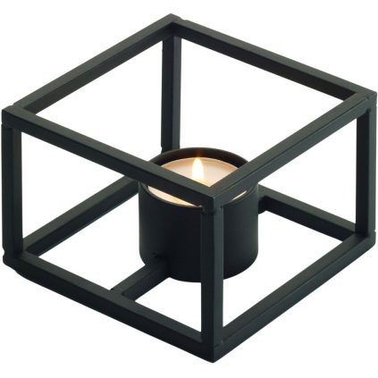 Theelichthouder CUBO 10 cm, zwart, Philippi