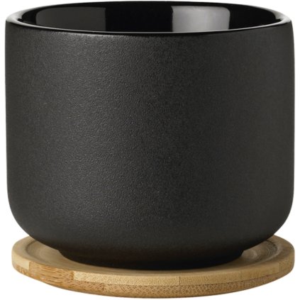 Mok met onderzetter THEO 200 ml, zwart, Stelton